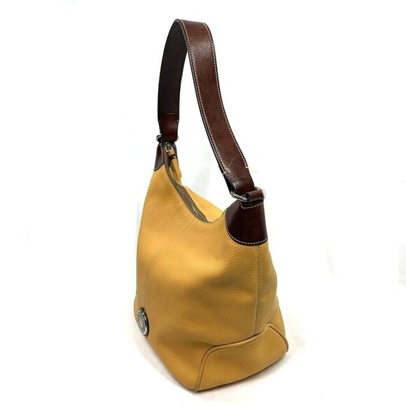 Dooney & Bourke Large Shoulder Hobo Bag In Yellow Pebble Leather H2 681917 - Picture 4 of 16